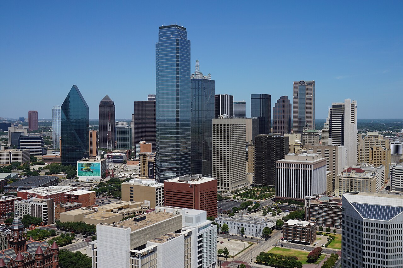 The modern skyline of Dallas, Texas